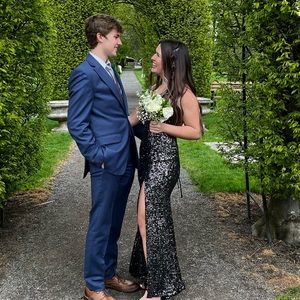 black sparkle prom dress